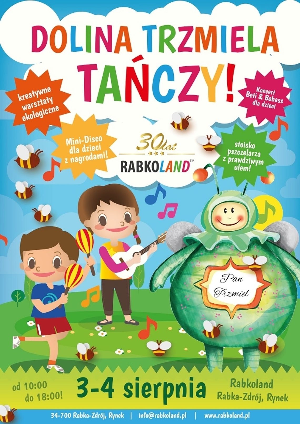 Dolina Trzmiela Tańczy 3-4 sierpnia! Roztańczony weekend dla maluchów w Rabkolandzie Dolina Trzmiela Tańczy 3-4 sierpnia! Roztańczony weekend dla maluchów w Rabkolandzie