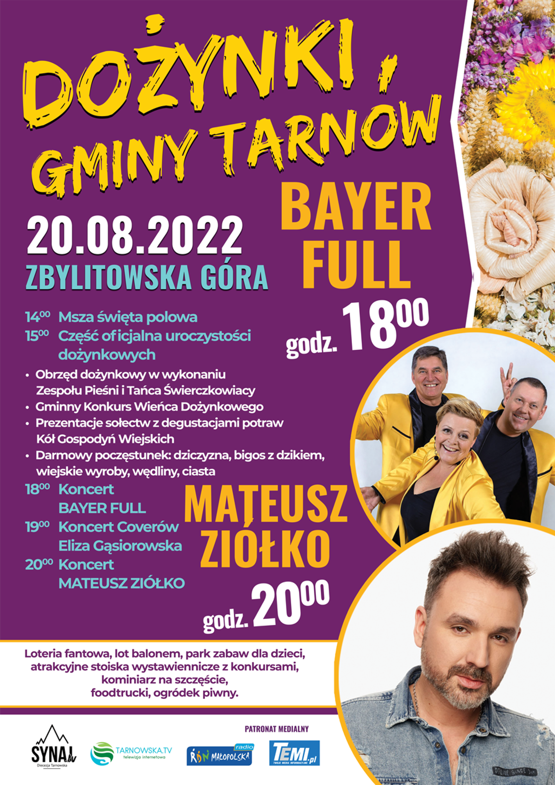 Dożynki Gminy Tarnów z koncertami Bayer Full i Mateusza Ziółko