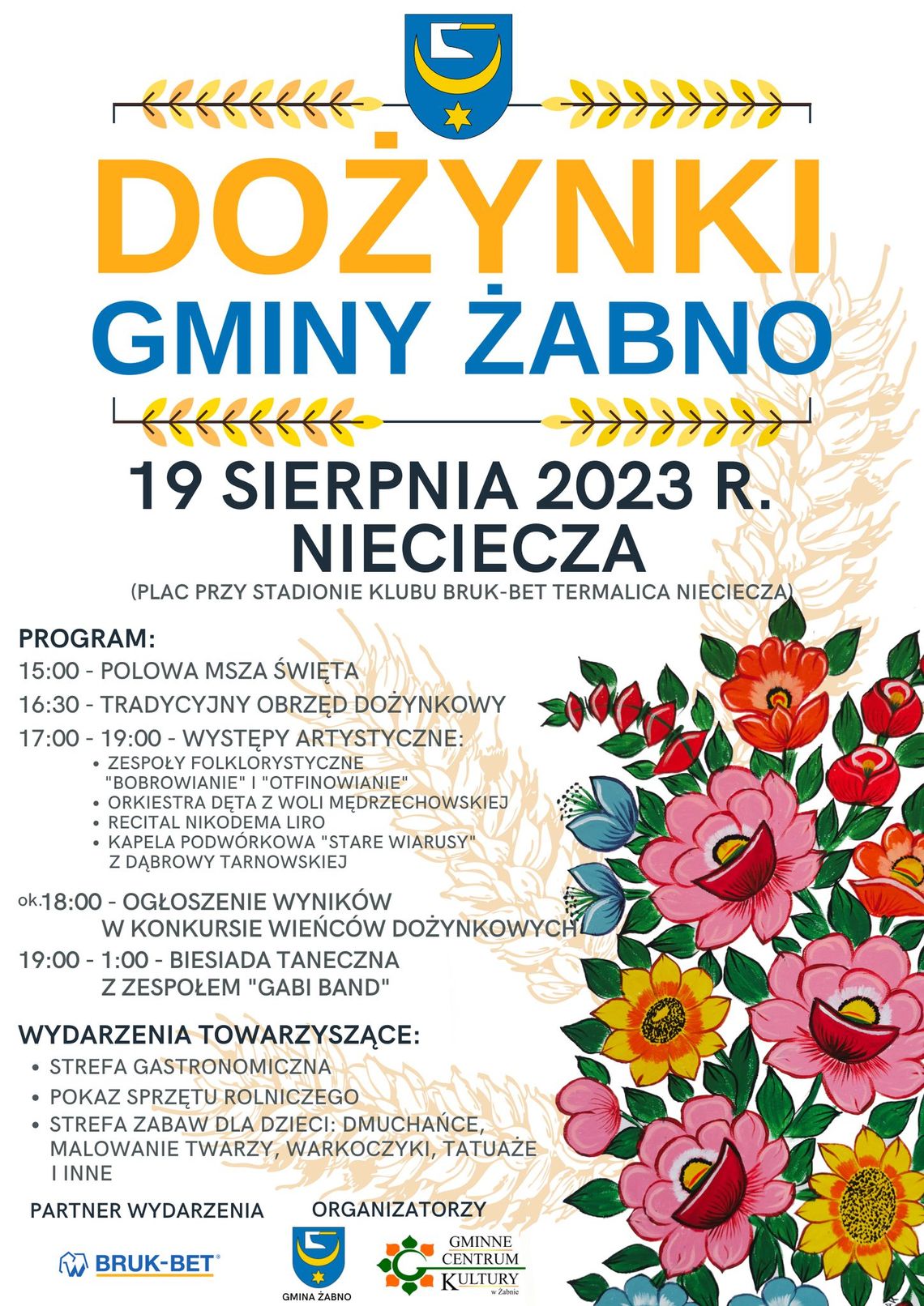 Dożynki Gminy Żabno w tym roku w Niecieczy Dożynki Gminy Żabno w tym roku w Niecieczy