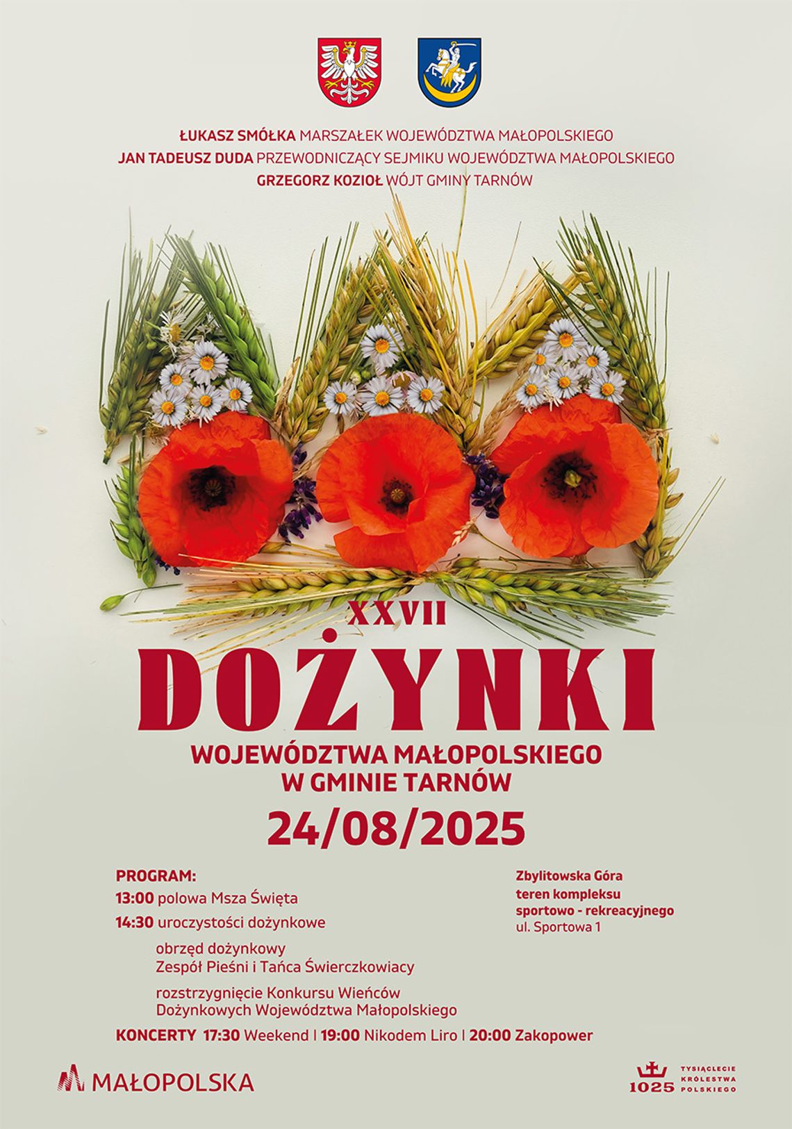 Dożynki Województwa Małopolskiego w gminie Tarnów już w niedzielę, 24 sierpnia, w Zbylitowskiej Górze!