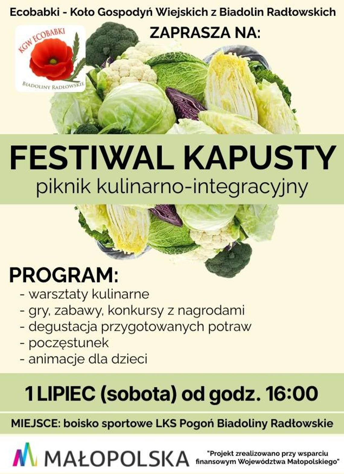 Festiwal kapusty, czyli piknik kulinarno-integracyjny w Biadolinach Radłowskich