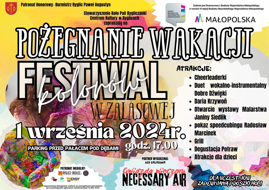 Festiwal kolorów na zakończenie wakacji w Zalasowej Festiwal kolorów na zakończenie wakacji w Zalasowej