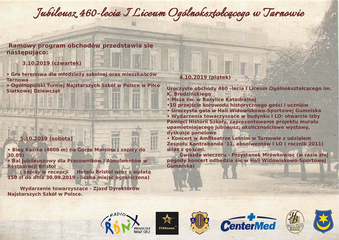 Jubileusz 460-lecia I Liceum Ogólnokształcącego w Tarnowie Jubileusz 460-lecia I Liceum Ogólnokształcącego w Tarnowie