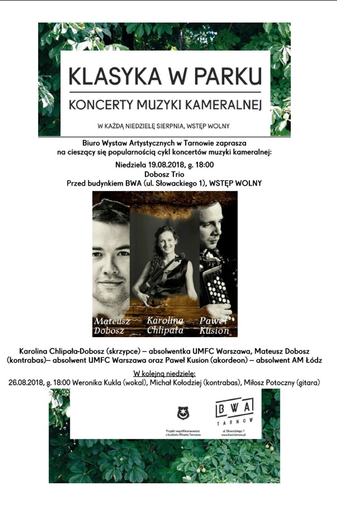 KLASYKA W PARKU / SIERPNIOWE KONCERTY OBOK BWA KLASYKA W PARKU / SIERPNIOWE KONCERTY OBOK BWA