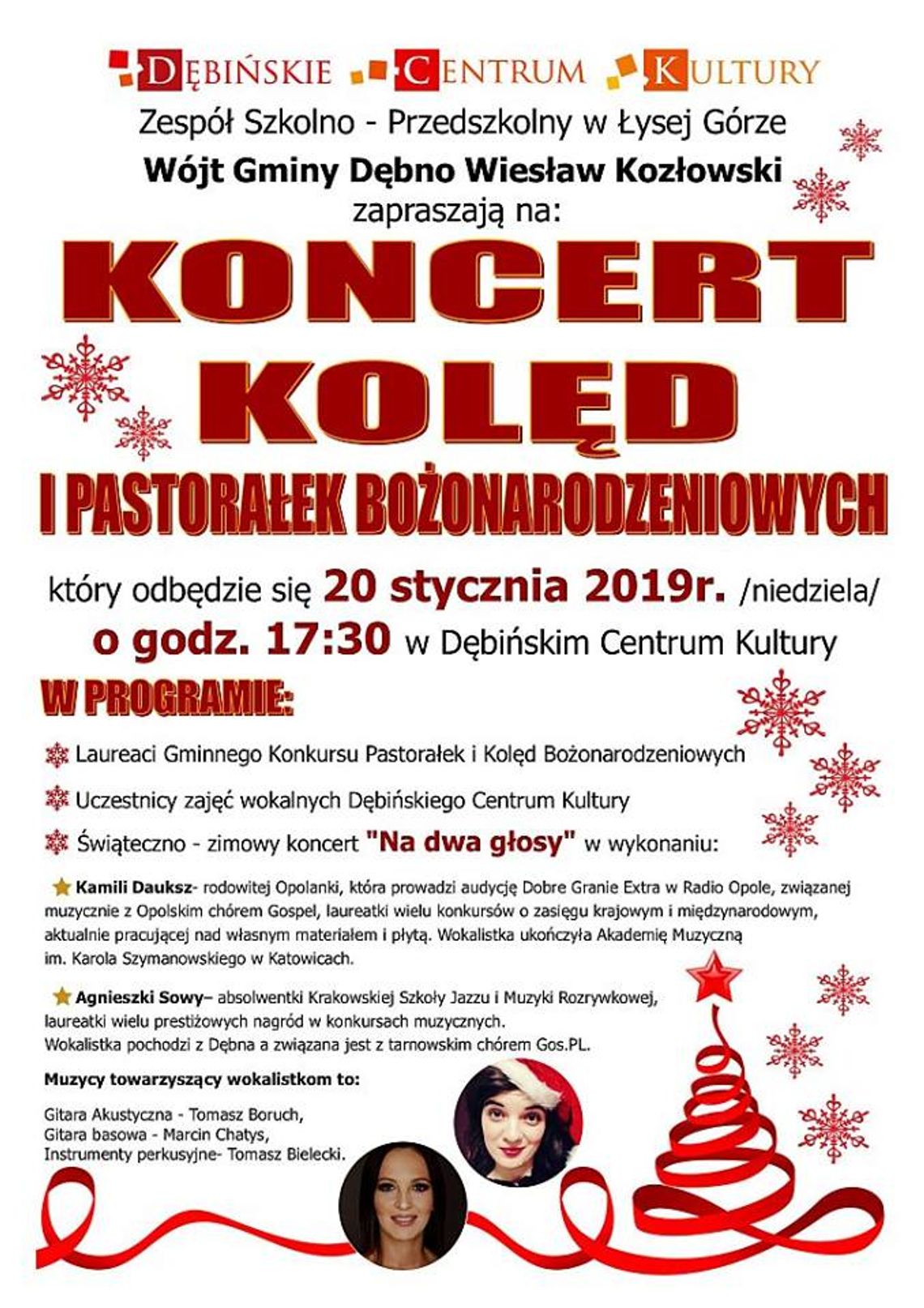 Koncert Kolęd i Pastorałek Bożonarodzeniowych w Dębińskim Centrum Kultury 2019