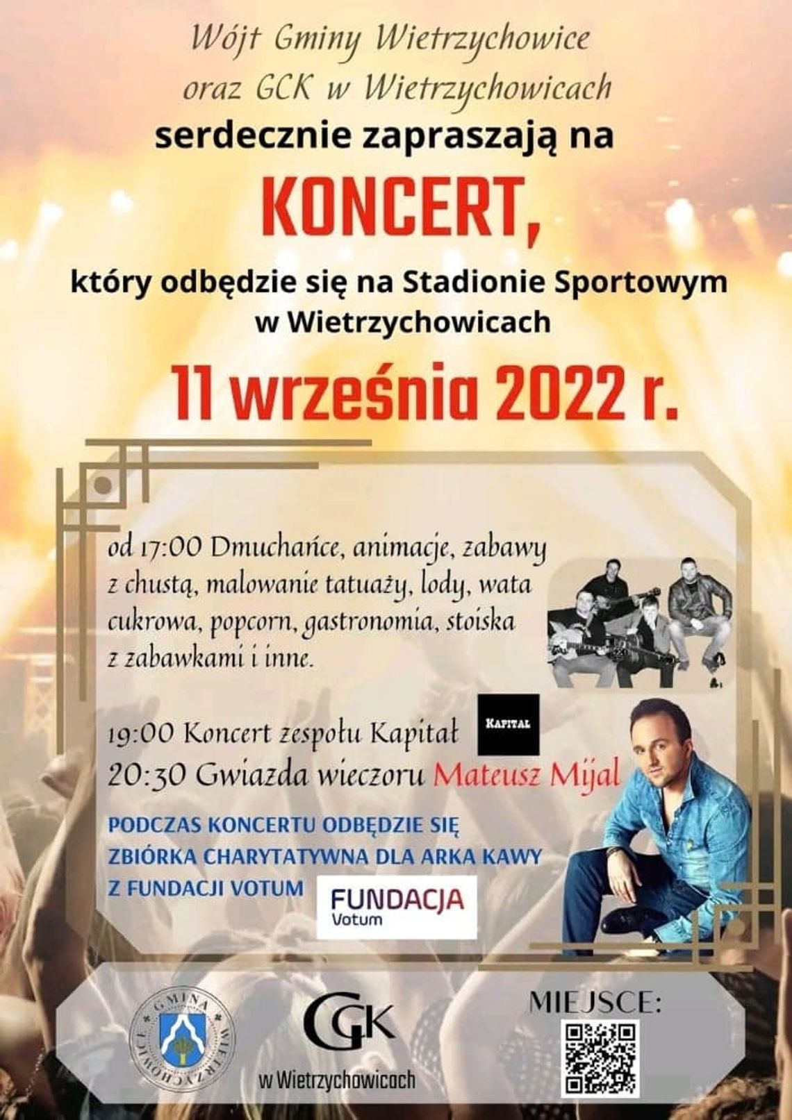 Koncert Mateusza Mijala i zespołu Kapital w Wietrzychowicach Koncert Mateusza Mijala i zespołu Kapital w Wietrzychowicach