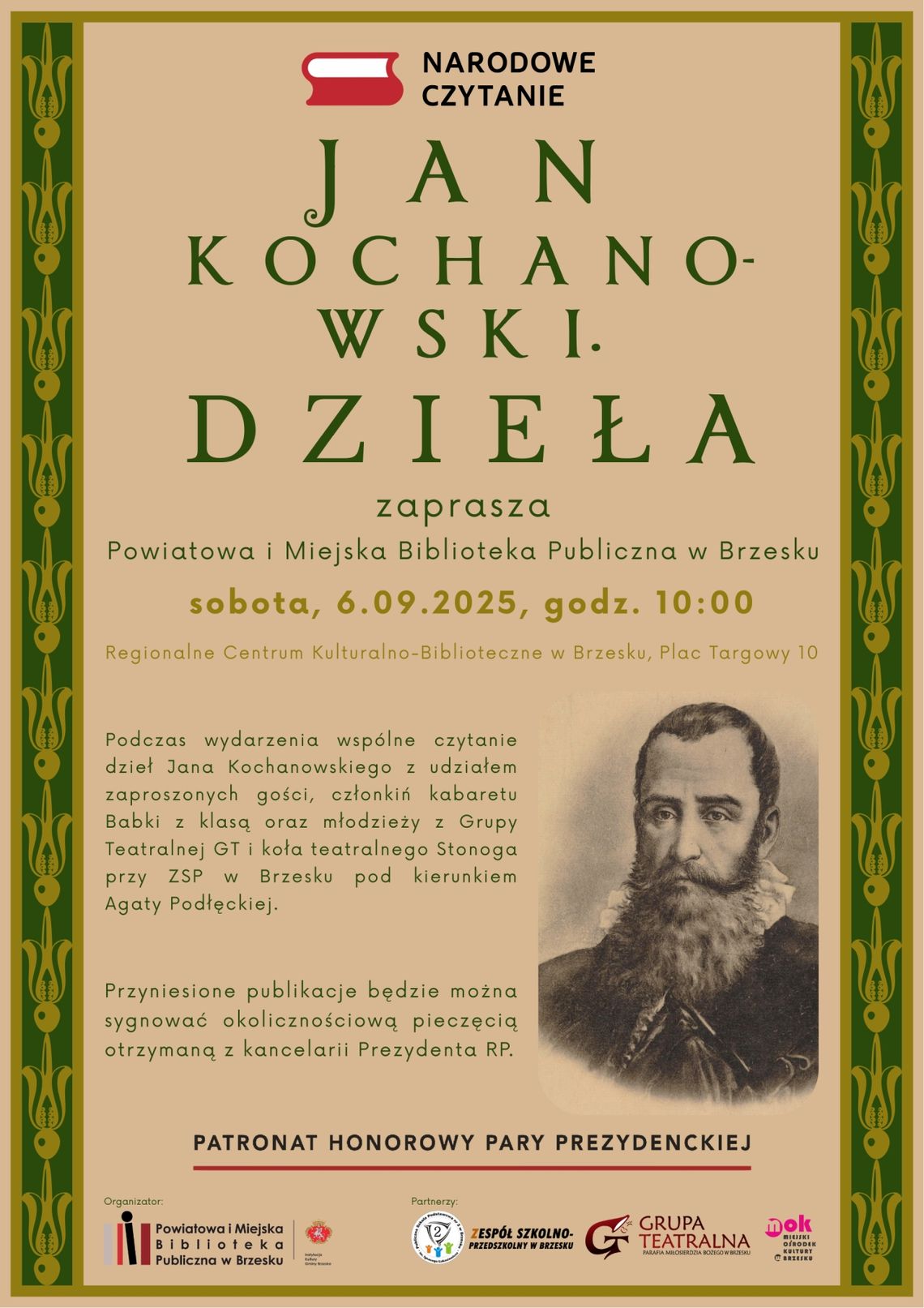 Narodowe Czytanie – dzieła Jana Kochanowskiego