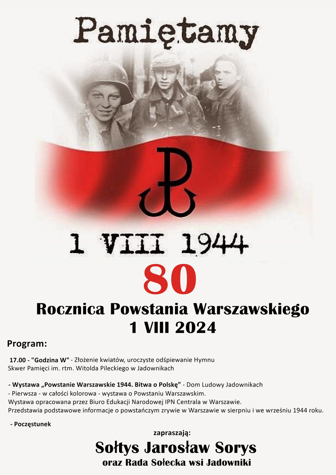 Obchody 80 Rocznicy wybuchu Powstania Warszawskiego w Jadownikach Obchody 80 Rocznicy wybuchu Powstania Warszawskiego w Jadownikach