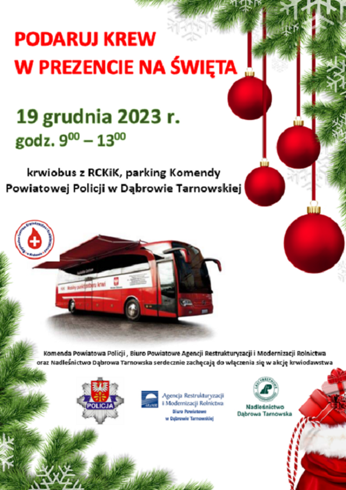 Podaruj krew w prezencie na święta... zbliża się zbiórka w Dąbrowie Tarnowskiej Podaruj krew w prezencie na święta... zbliża się zbiórka w Dąbrowie Tarnowskiej