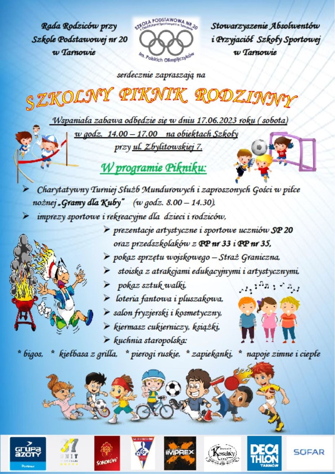 Szkolny Piknik Rodzinny w SP20 połączony z turniejem charytatywnym dla Kuby Szkolny Piknik Rodzinny w SP20 połączony z turniejem charytatywnym dla Kuby