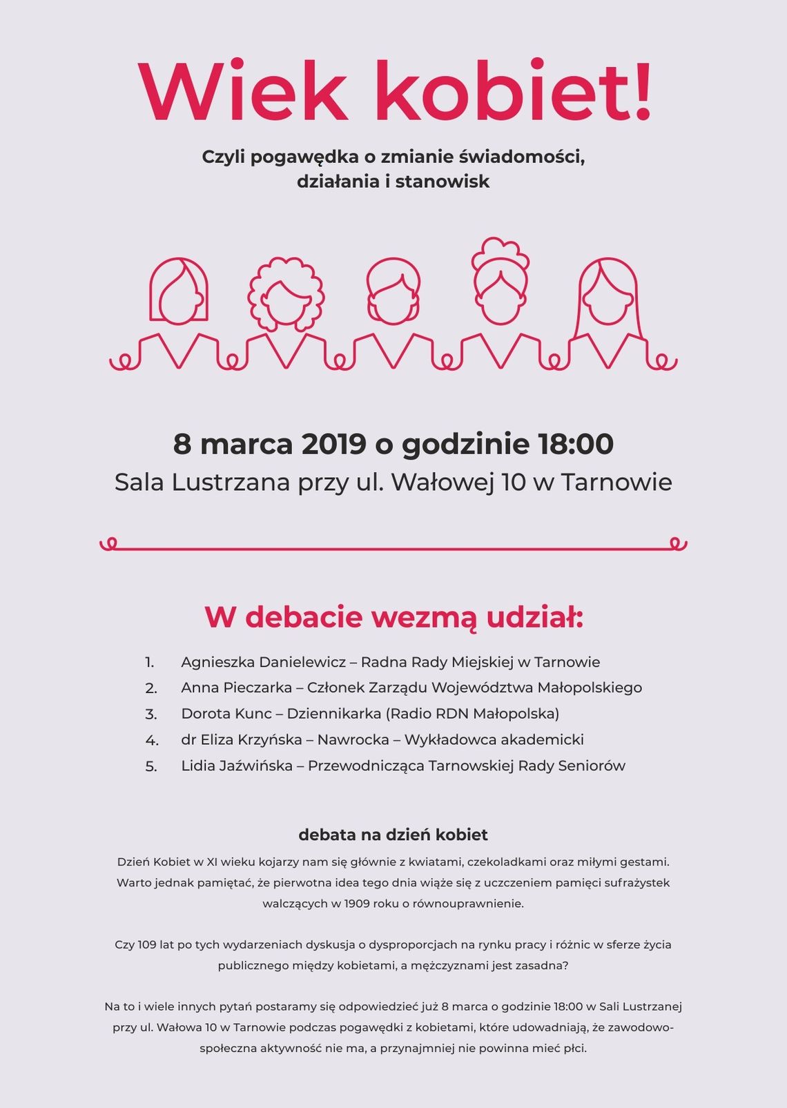 Wiek kobiet - Czyli pogawędka o zmianie świadomości, działania i stanowisk Wiek kobiet - Czyli pogawędka o zmianie świadomości, działania i stanowisk