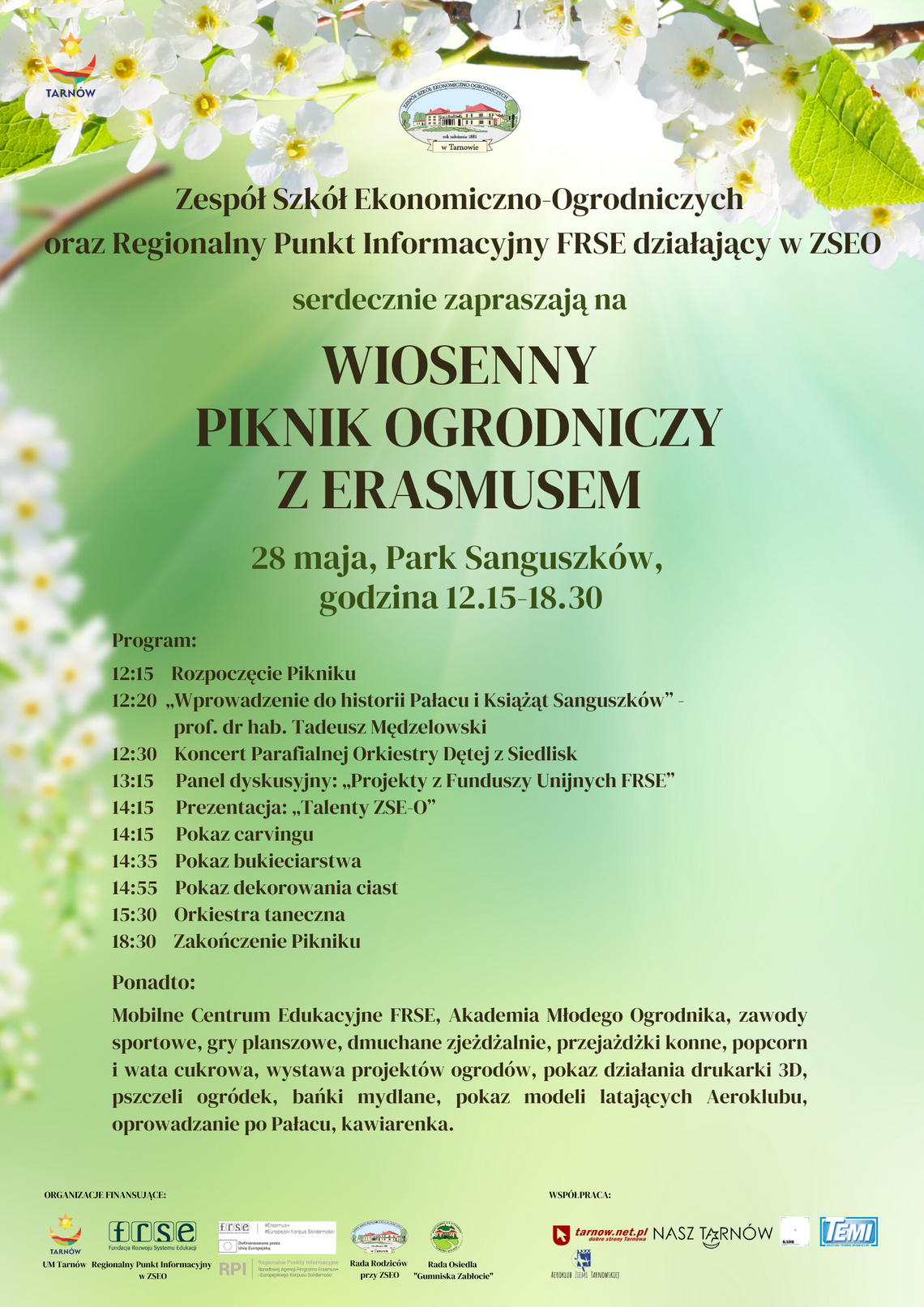 Wiosenny Piknik Ogrodniczy z Erasmusem na terenach przy Pałacu Sanguszków Wiosenny Piknik Ogrodniczy z Erasmusem na terenach przy Pałacu Sanguszków