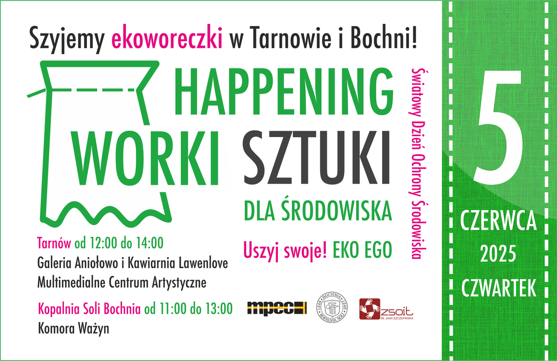 Worki Sztuki dla Środowiska - zaproszenie na happening Worki Sztuki dla Środowiska - zaproszenie na happening