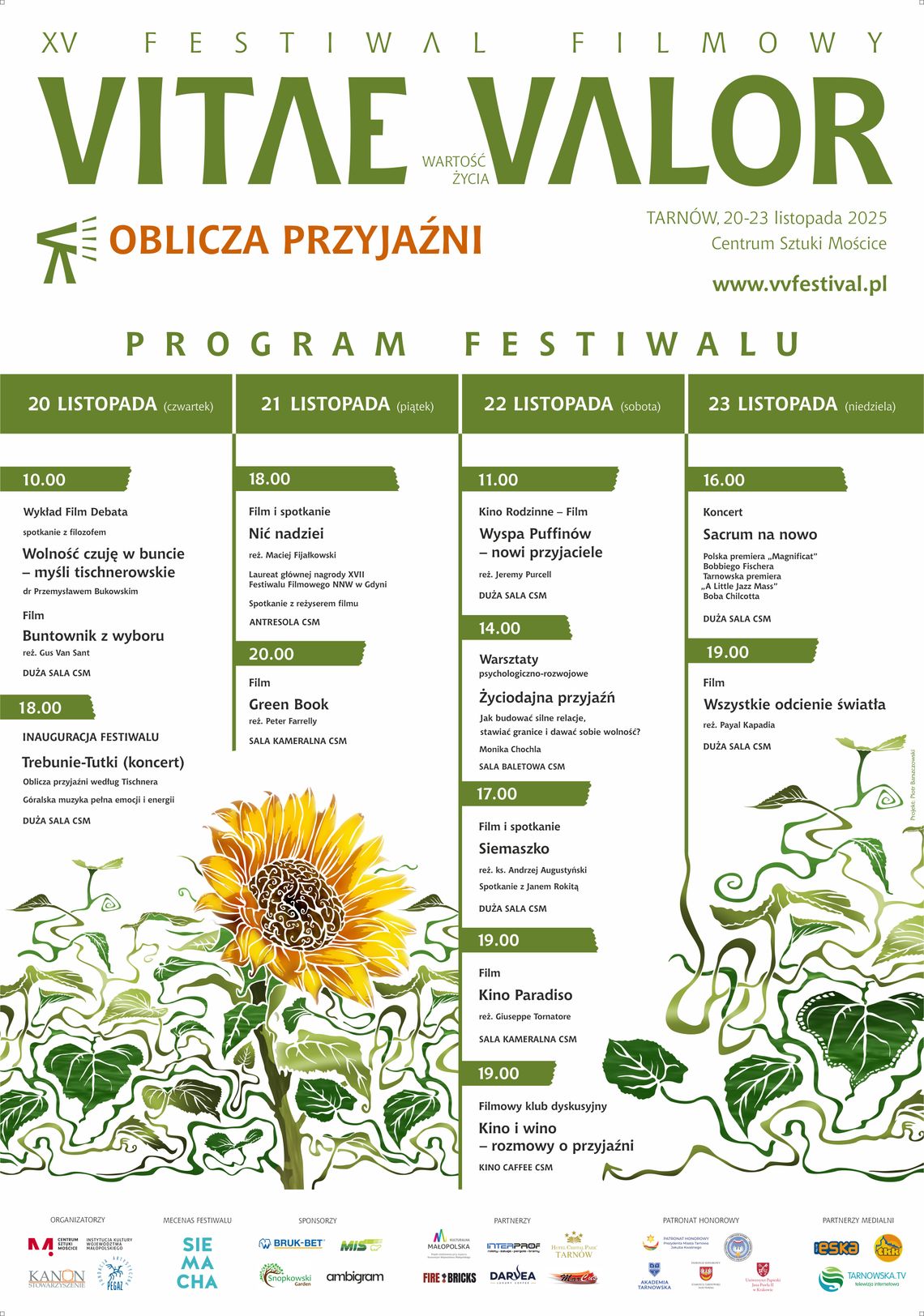 XV edycji Festiwalu Filmowego VITAE VALOR - OBLICZA PRZYJAŹNI