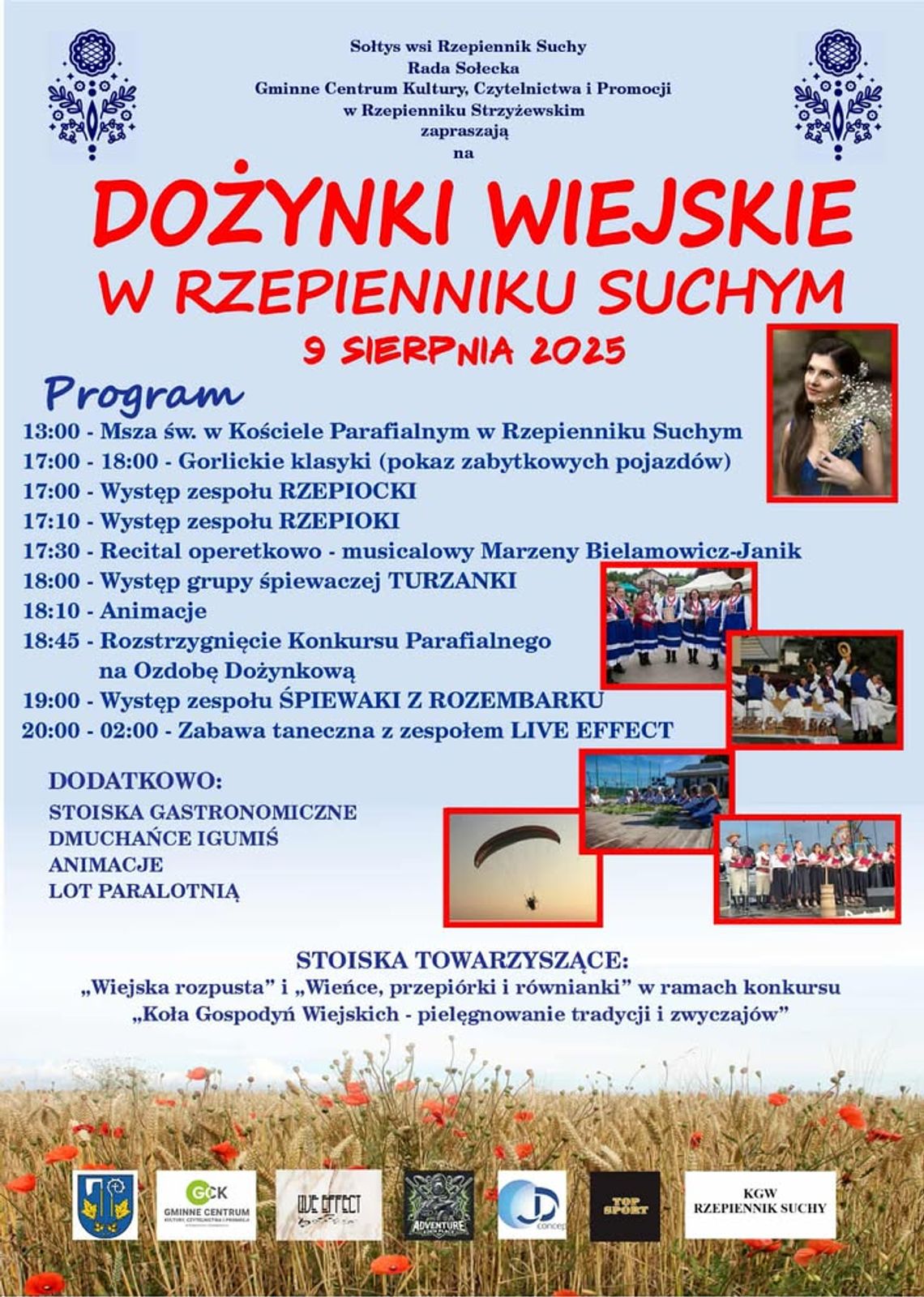 Zapraszamy na Dożynki Wiejskie w Rzepienniku Suchym