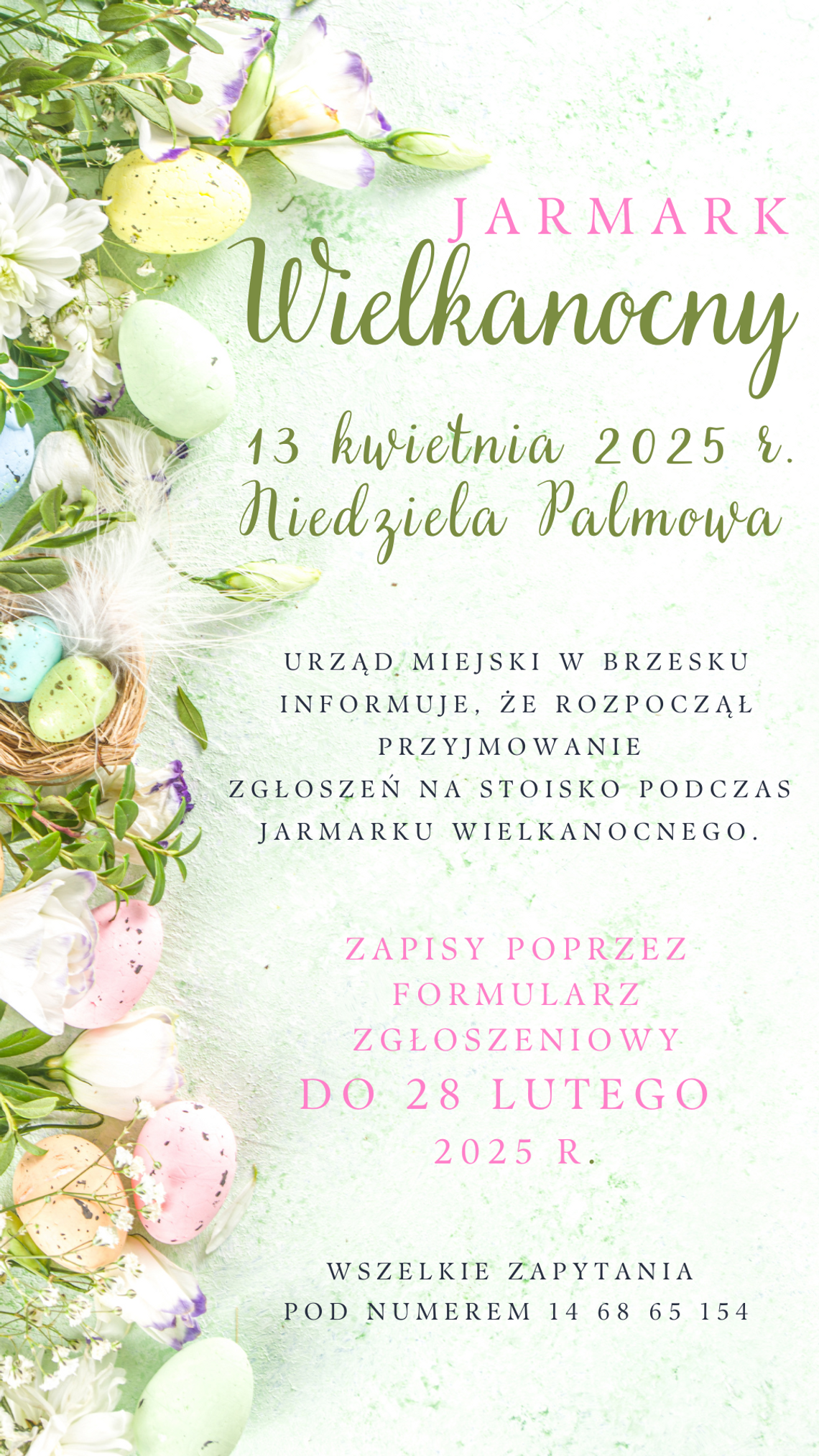 Zapraszamy wystawców na Brzeski Jarmark Wielkanocny