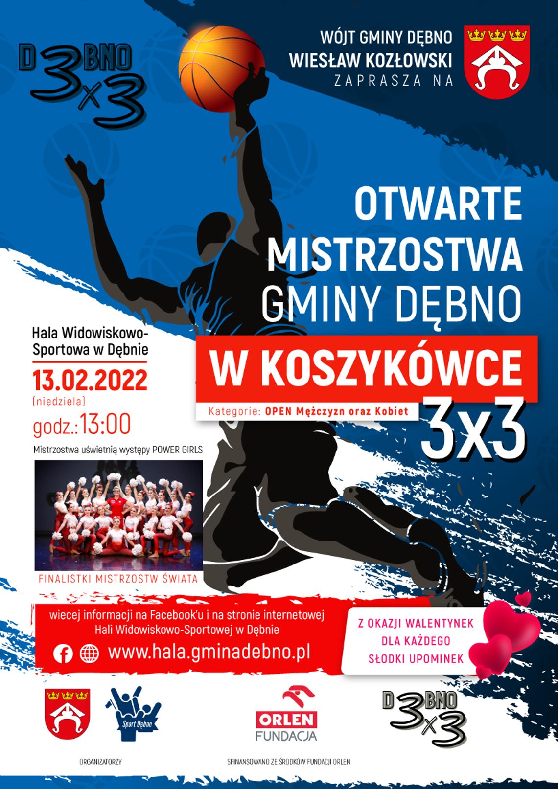 Zaproszenie do udziału w Otwartych Mistrzostwach Gminy Dębno w koszykówce 3x3 Zaproszenie do udziału w Otwartych Mistrzostwach Gminy Dębno w koszykówce 3x3