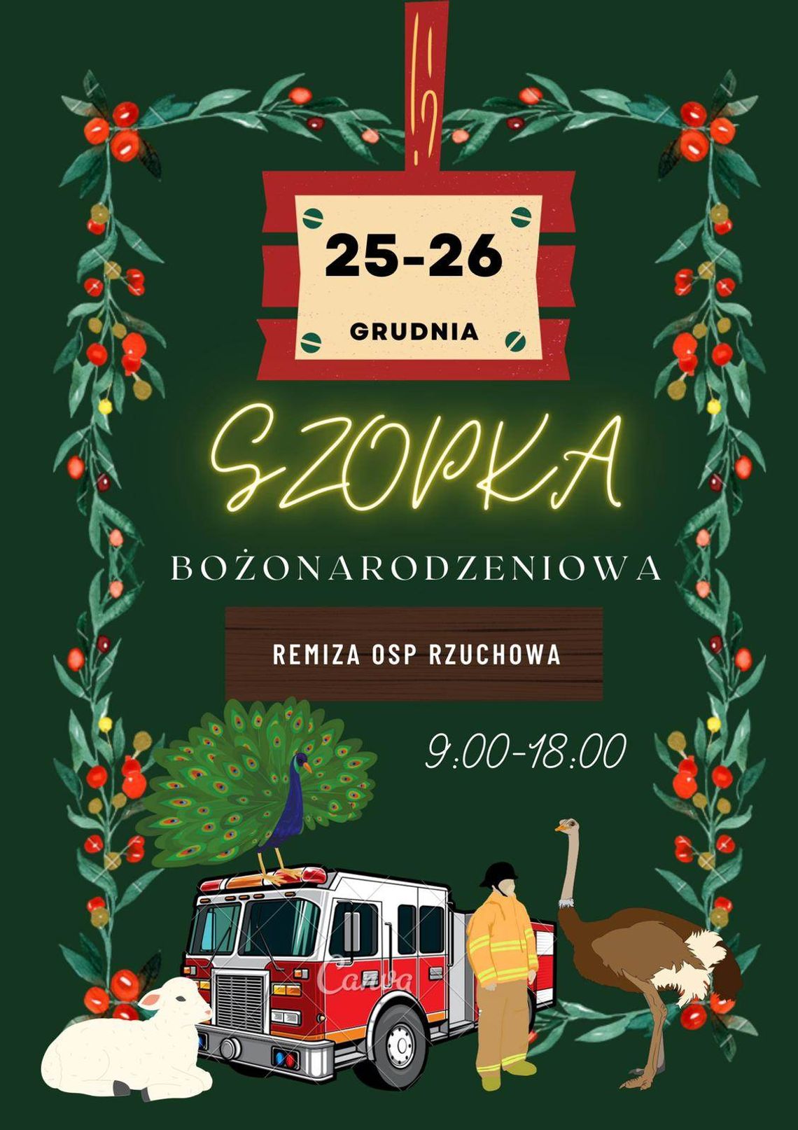 Żywa szopka przy OSP Rzuchowa Żywa szopka przy OSP Rzuchowa