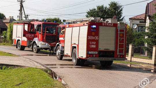 Pożar przyczepy z sianem, Miechowice Małe, 29.06.2021 r. ok. 16.40[ZDJĘCIA]