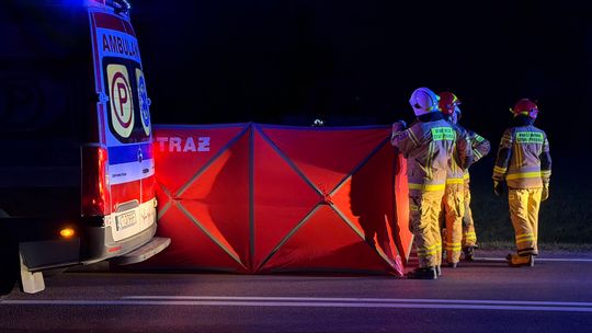 Śmiertelne potrącenie pieszego na DK73 (zdjęcia)